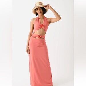 Maygel Coronel Vaupes Cut-Out Midi-Dress Tropical Pink